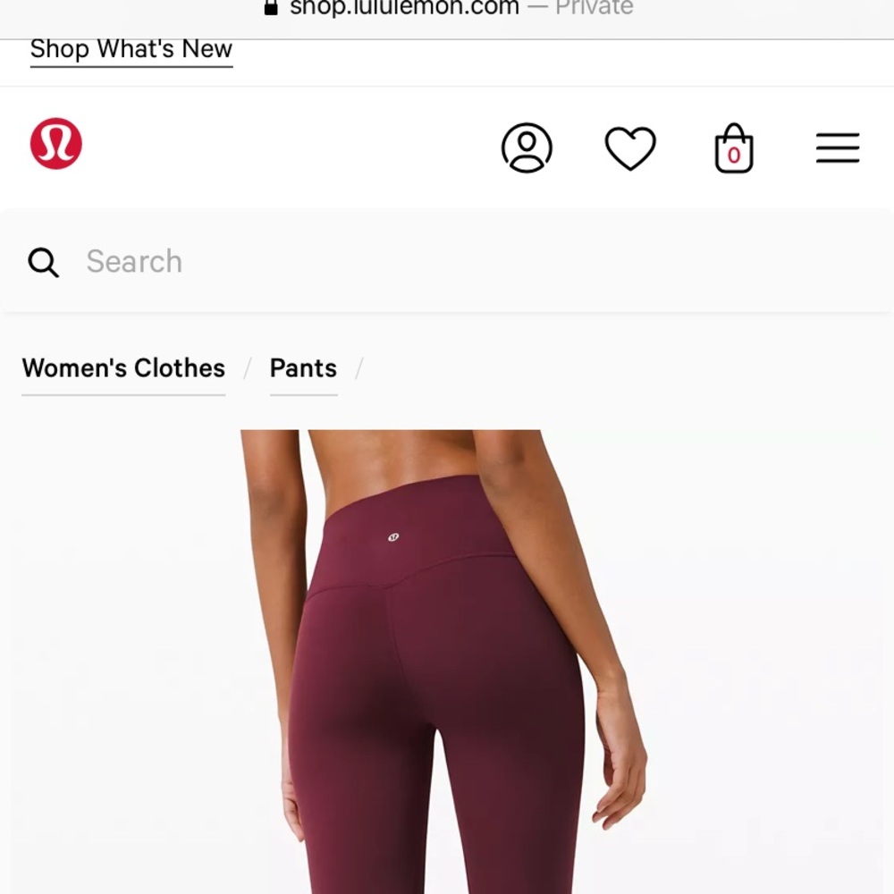 Lulu maroon leggings full length
